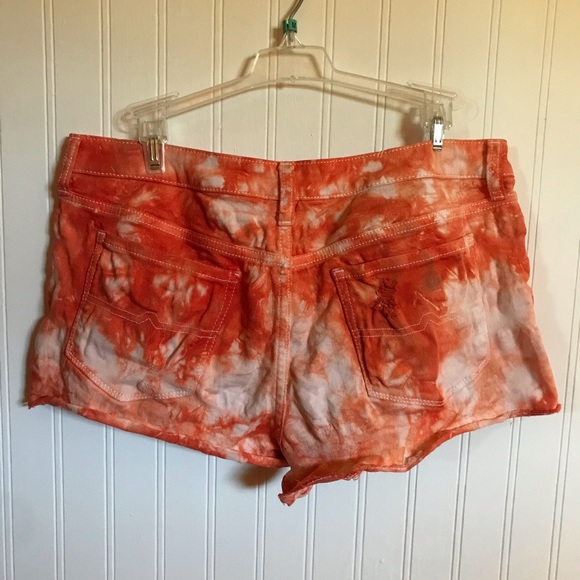 orange tie dye shorts - Picture 3 of 5